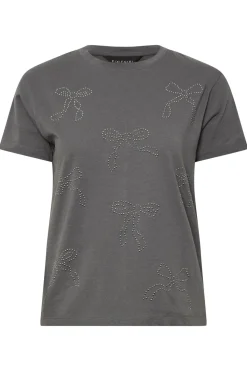 Petite Bow Studded T-Shirt