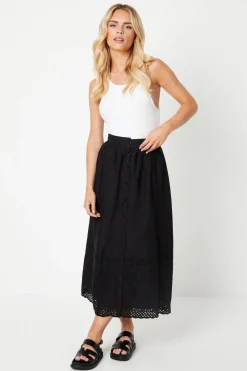 Petite Broderie Scallop Maxi Skirt