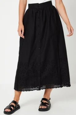 Petite Broderie Scallop Maxi Skirt