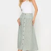 Petite Button Front Midi Skirt
