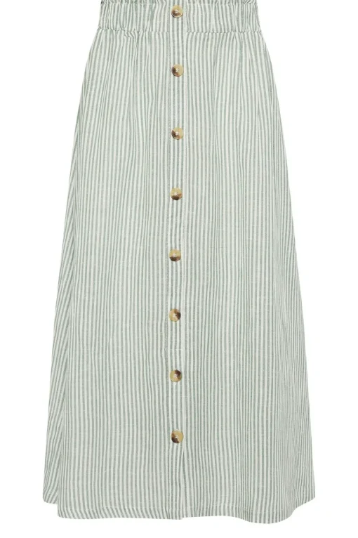 Petite Button Front Midi Skirt