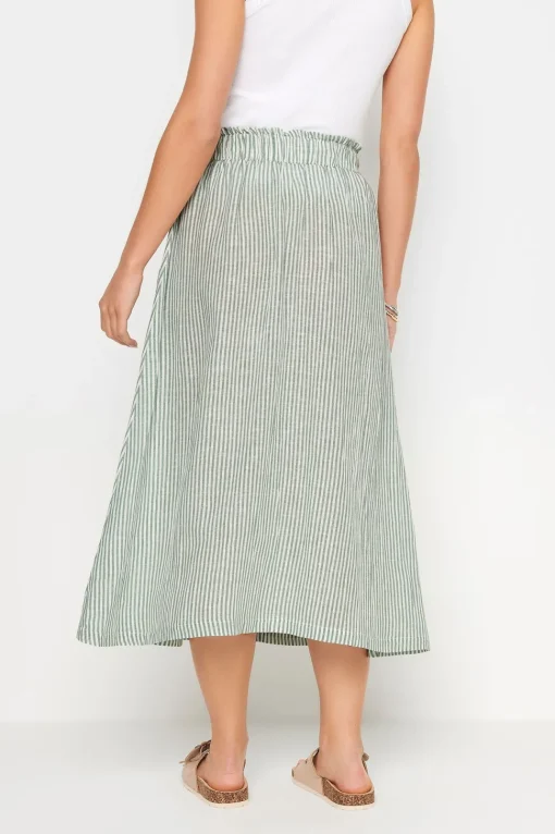 Petite Button Front Midi Skirt