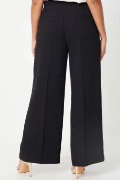 Petite Button Tab Detail Wide Leg Trouser
