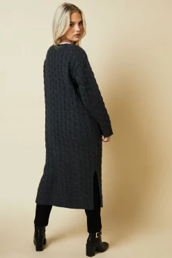 Petite Cable Knitted Maxi Cardigan