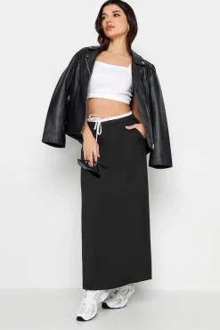 Petite Contrast Waist Maxi Skirt