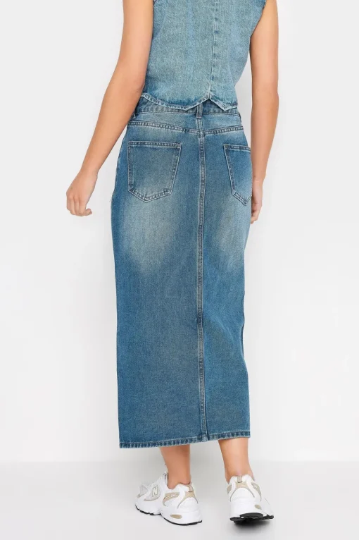 Petite Denim Midi Skirt