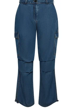 Petite Denim Parachute Trousers
