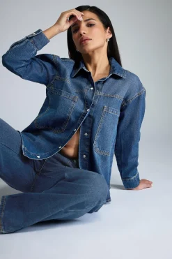 Petite Denim Shacket