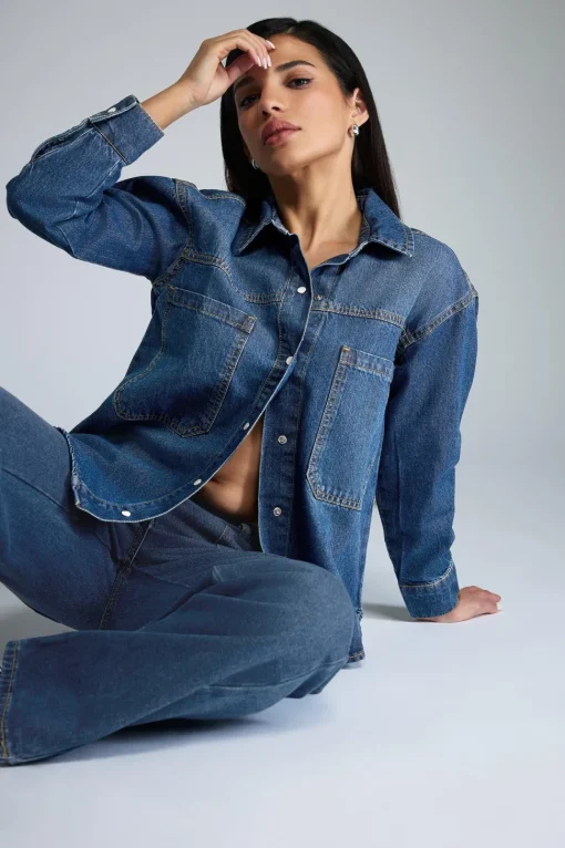 Petite Denim Shacket