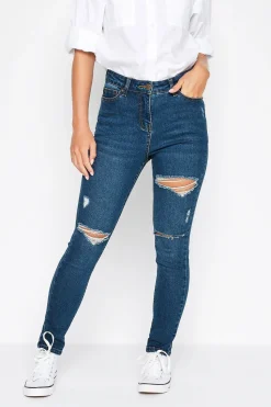 Petite Distressed Skinny Jeans