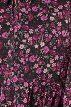 Petite Ditsy Tie Neck Chiffon Blouse