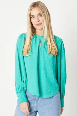 Petite Dobby Chiffon Boho Blouse
