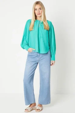 Petite Dobby Chiffon Boho Blouse