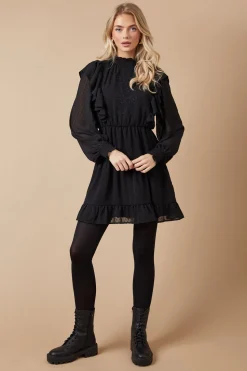 Petite Embroidered Dobby Chiffon Mini Dress