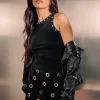 Petite Eyelet Mini Skirt