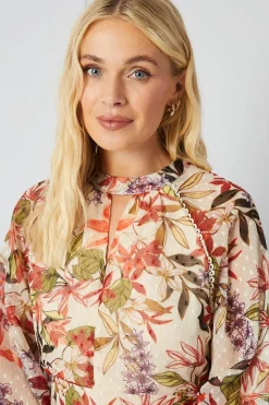 Petite Floral Dobby Split Front Shift Dress