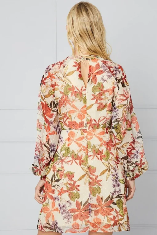 Petite Floral Dobby Split Front Shift Dress