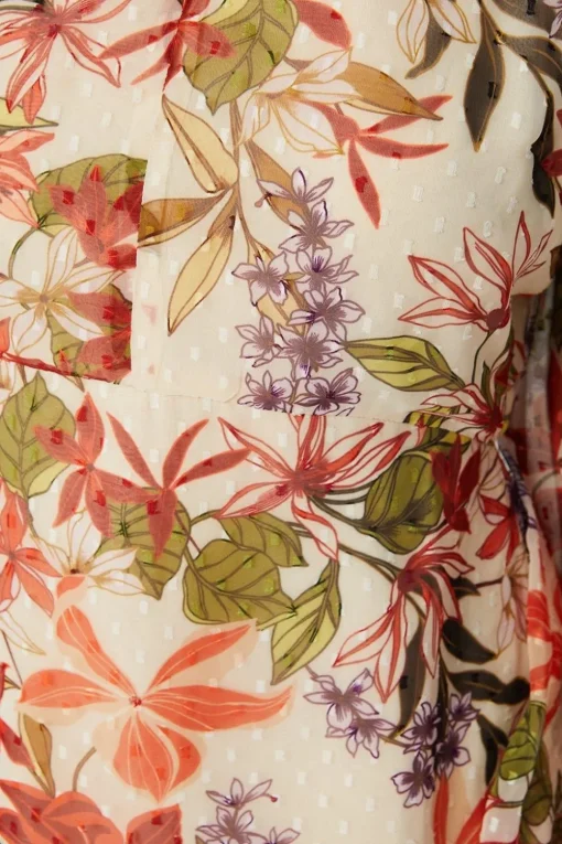 Petite Floral Dobby Split Front Shift Dress