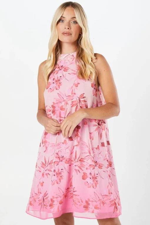 Petite Floral Halterneck Shift Dress