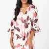Petite Floral Print Ruffle Hem Shift Dress