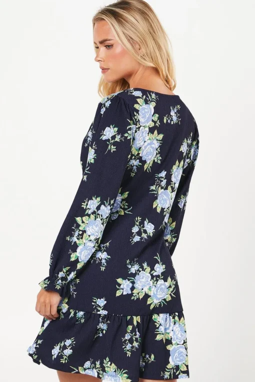 Petite Floral Ruffle Hem Mini Dress