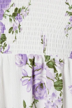 Petite Floral Shirred Bodice Mini Dress