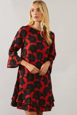 Petite Floral Tiered Shift Dress