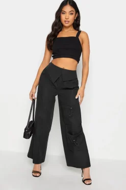 Petite Fold Over Waist Cargo Trousers