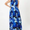 Petite High Neck Pleat Detail Sleeveless Maxi Dress