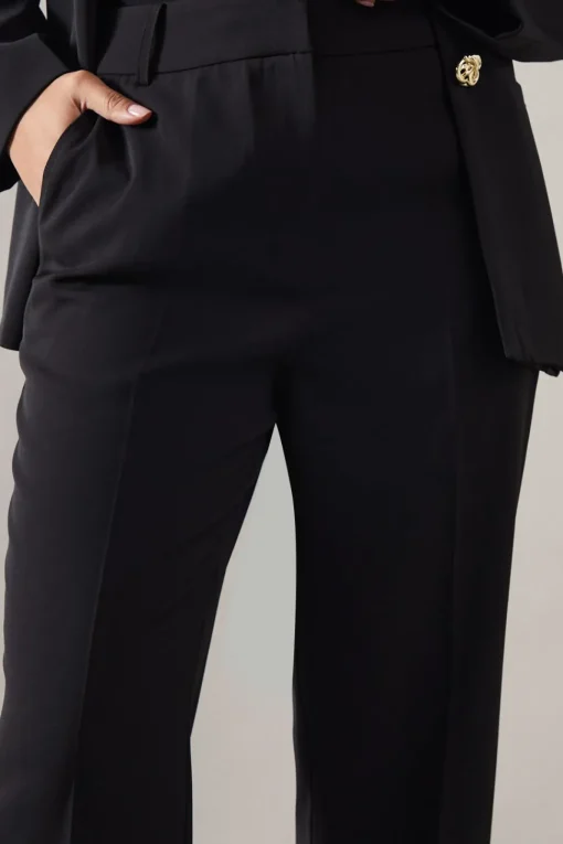 Petite High Waist Straight Leg Trouser