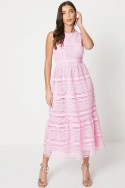 Petite Lace Sleeveless Midaxi Dress