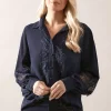 Petite Lace Trim Georgette Blouse