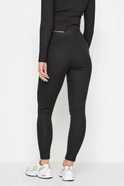 Petite Metallic Ribbed Leggings