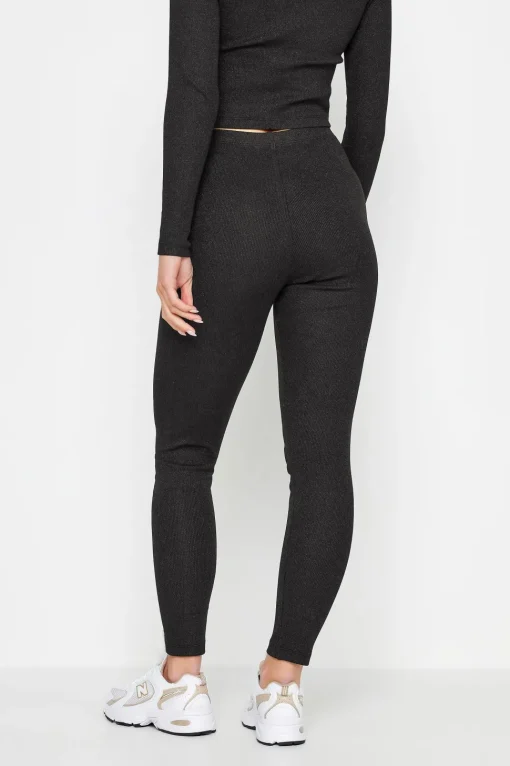 Petite Metallic Ribbed Leggings