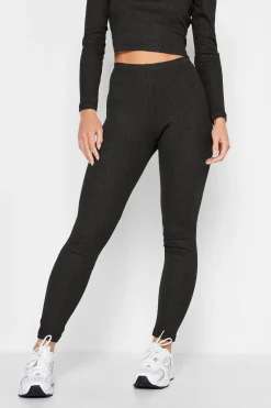 Petite Metallic Ribbed Leggings