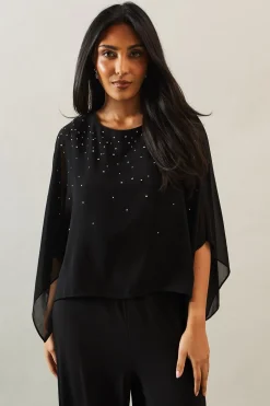 Petite Occasion Hotfix Overlay Jumpsuit