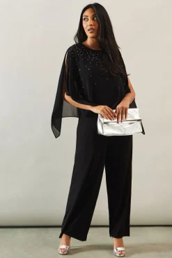Petite Occasion Hotfix Overlay Jumpsuit