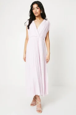 Petite Occasion Pleated Wrap Midaxi Dress