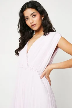 Petite Occasion Pleated Wrap Midaxi Dress