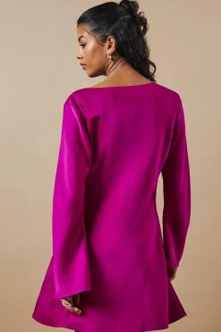Petite Occasion Satin Cowl Mini Dress