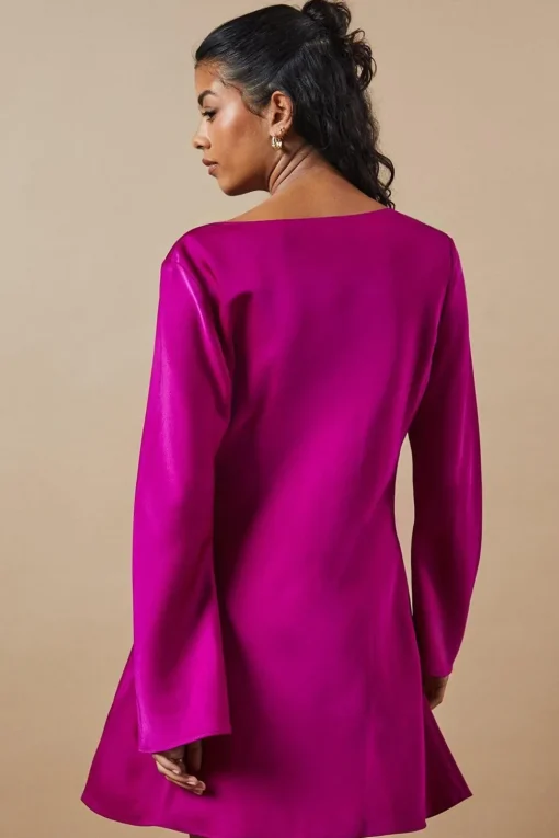 Petite Occasion Satin Cowl Mini Dress