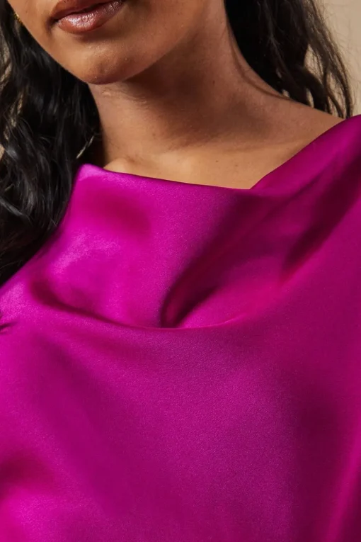 Petite Occasion Satin Cowl Mini Dress