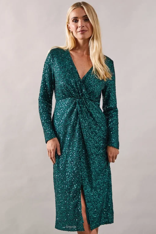 Petite Occasion Seqiun Twist Pencil Dress