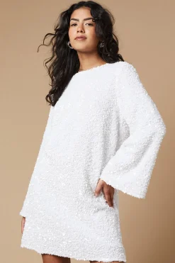 Petite Occasion Sequin Flare Sleeve Mini Dress