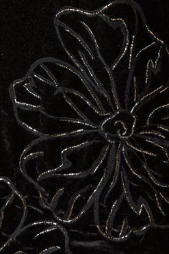 Petite Occasion Velvet Embroidered Mini Dress