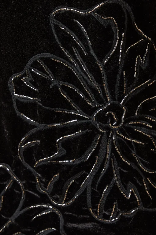 Petite Occasion Velvet Embroidered Mini Dress