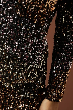 Petite Ombre Sequin Bow Mini Dress