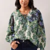 Petite Paisley Patchwork Ruffle Tie Top