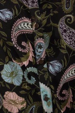 Petite Paisley Print High Low Hem Shirt