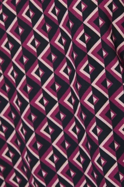 Petite Pink Geo Keyhole Blouse